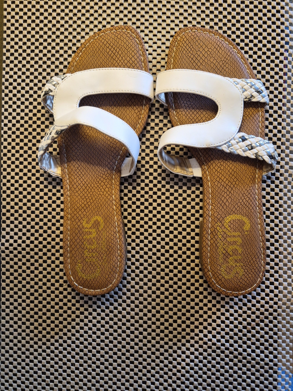 Circus by Sam Edelman White Braided Slide Sandals